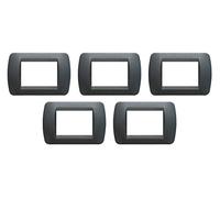 Bticino SL4803PAF Plaque Living International, Gris foncé - 5 pièce