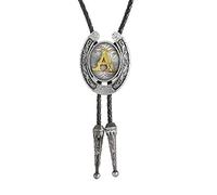 Btilasif Cravate bolo en cuir avec lettres initiales de A à Z pour homme et femme, a, défaut