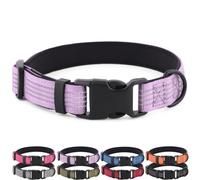 BTINESFUL Collier réfléchissant pour chien, doux rembourré réglable en | Plus de 7 couleurs, 4 tailles pour les races de petite, moyenne et grande taille, boucle à dégagement rapide