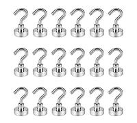 BTLIN Crochet Magnétique, Puissant Petit Crochet Aimant Néodyme, Charge Maximale 8KG, pour la Cuisine, Réfrigérateur, Bureau, 18 pièces