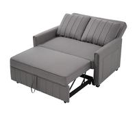 BTM Canapé-Lit avec Fonction Couchage, 2 Places, Dépliable et à Dossier Réglable pour Petits Espaces, Gris Antique
