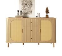 BTM Ce Sideboard Moderne avec Tiroirs, Étagères & Pieds Métalliques en Optique Bois Est Un Meuble Salon Polyvalent & Un Must-Have Absolu