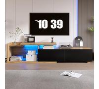 BTM Meuble TV Modulaire, Module Mobile LED, Design 2-in-1 Flexible, Extensible 2m, Flexibilité Espace, Grand Rangement