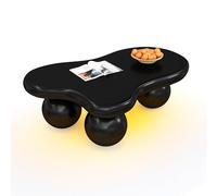 BTM Table Basse Noire en Style Nuage avec Éclairage LED - 16 Couleurs Disponibles, Coffee Table, Design en Forme De Nuage, Design À Pieds Ronds, Point Focal pour Salon Moderne Et Chambre D’Enfant