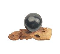 BTMDECOR Boule de cristal naturelle Shungite Sphère - Pierre polie Orbe pour la méditation, la décoration de bureau, le massage et la photographie - 30/40/50/60/70/80mm (1.18/1.57/1.97/2.36/2.76/3.1