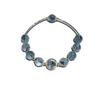 BTMDECOR Bracelet en cristal fantôme vert naturel pour femme, bijou de luxe minimaliste, bracelet porte-bonheur en cristal