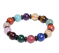 BTMDECOR Bracelet en cristal multicolore naturel, perles Duobao pour lapis lazuli, aigue-marine, rose violet cheveux cristal, One Size, Agate