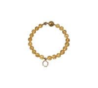 BTMDECOR Bracelet en quartz rutile doré pour citrine jaune et fantôme vert, bijou simple et élégant pour femme