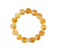 BTMDECOR Bracelet en quartz rutile doré pour une touche dorée élégante, bijoux en cristal pour femme