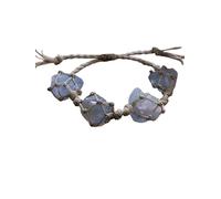 BTMDECOR Bracelet maille filet en cristal non traité pour femme Rétro Corde cirée tressée réglable Bijoux tissés à la main, Green fluorite, Agate