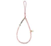 BTMDECOR Breloque Téléphone Perle Quartz Rose Fraise Cristal - Porte-Bonheur Feng Shui
