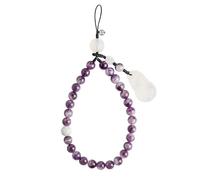 BTMDECOR Breloque téléphone perles améthyste - 8 mm cristal pour pendentif jade blanc