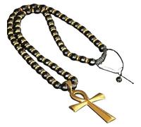 BTMDECOR Collier avec pendentif en forme de croix œil de tigre - Bijoux religieux réglables avec cordon en cuir, emballage cadeau (réglable B)