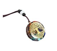 BTMDECOR Collier avec pendentif en résine et cristal naturel avec symbole d'énergie - Bijou chakra fait main pour la méditation et les cadeaux, One Size, Agate