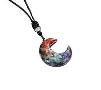 BTMDECOR Collier avec pendentif en résine et cristal naturel avec symbole d'énergie - Bijou chakra fait main pour la méditation et les cadeaux, One Size, Agate