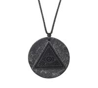 BTMDECOR Collier Pendentif Shungite Naturelle Homme Femme Charme Rond Noir Oeil Géométrie Scorpion, One Size, Agate