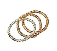 BTMDECOR Ensemble de bracelets en citrine naturelle, perles rondes à coupe droite, perles à six faces, bijoux tendance, One Size, Agate