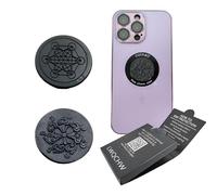 BTMDECOR Gadget Protection Lot de 2 autocollants en shungite pour téléphone portable | Plaques autocollantes rondes pour bloquer les mauvaises vibrations | Plaques de pierre de shungite polie