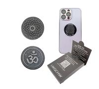 BTMDECOR Gadget Protection Lot de 2 autocollants en shungite pour téléphone portable | Plaques autocollantes rondes pour bloquer les mauvaises vibrations | Plaques en pierre de shungite polie