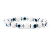 BTMDECOR Lot de 2 bracelets en forme d'œil de fortune pour homme et femme - Bracelet élastique en cristal - Cadeau idéal, 21cm, Agate