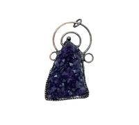 BTMDECOR Pendentif vintage en améthyste druzy irrégulière, style punk bronze, pendentif chaîne (env. 40 × 80 mm) | Style de guérison par cristaux