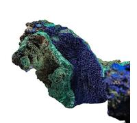 BTMDECOR Spécimen minéral naturel azurite et malachite - Véritable pierre de cristal de carbonate de cuivre bleu et vert, roche éducative pour collectionneurs, enseignement et décoration d'intérieur