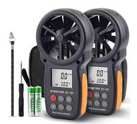 BTMETER Anémomètre numérique portatif BT-100, mesure avec précision la vitesse du vent et la température pour CFM avec MAX/MIN/AVG, HVAC (2 packs)