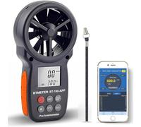 BTMETER Bluetooth Anémomètre Numérique Portable Compteur de Vitesse du Vent, Anemometre Exterieur Professionnel Mesure de la Vitesse du Vent 0.3-30m/s, Température avec Max Min AVG BT-100APP
