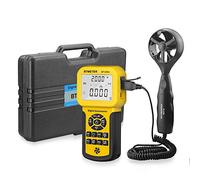 BTMETER BT-856A Anemometre VMC Professionnel, Débitmètre D'air Anémomètre à Hélice avec Stockage de Données, Mesure de Vitesse du Vent, Volume d'Air CFM/CMM et Température