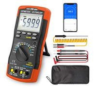 BTMETER Multimètre Numérique Portable TRMS 6000, Bluetooth APP, Mesure AC/DC Tension Courant Résistance Continuité Capacité Fréquence Diode HFE Transistor Température (BT-770HC-APP)