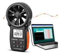 BTMETER Pro Anémomètre Numérique HVAC, Débit d'Air CFM/CMM, Vitesse de l'Air, Température, Humidité Relative et Point de Rosée, Enregistrement USB sur PC pour Ventilation et Climatisation(BT-866A)