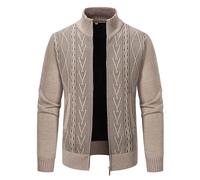 Btmpmcs Cardigan pour Homme Veste en Maille Automne Hiver Chaud Épais Pulls Ouvrez-Front Zippé Gilet à Manches Longues Sweater Décontractée Manteaux Tricoté avec Poches