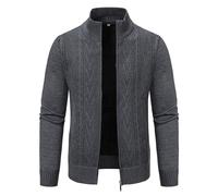 Btmpmcs Cardigan pour Homme Veste en Maille Automne Hiver Chaud Épais Pulls Ouvrez-Front Zippé Gilet à Manches Longues Sweater Décontractée Manteaux Tricoté avec Poches