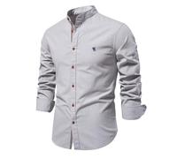Btmpmcs Chemise Homme Manches Longues Lin Chemises en Coton Casual Business Formelle Chemisette Classique Couleur Unie Shirts Chemise décontractée Repassage Facile sans Plis Chemises élégante