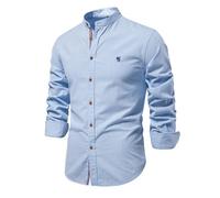Btmpmcs Chemise Homme Manches Longues Lin Chemises en Coton Casual Business Formelle Chemisette Classique Couleur Unie Shirts Chemise décontractée Repassage Facile sans Plis Chemises élégante