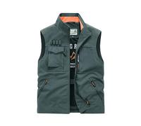 Btmpmcs Gilet de Pêche pour Hommes Léger Respirant Veste en Plein Air Été Multipoches Gilet de Travail Sans Manche à Séchage Rapide Gilet de Photographe Camping Chasse Vêtements