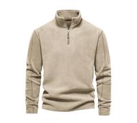 Btmpmcs Homme Sweatshirt en Micro Fleece 1/4 Zip Pullover Chaud à Manches Longues Automne Hiver Thermique Épais Pull en Polaire Couleur Unie Casual Sport Sweat-Shirt Travail Sweat