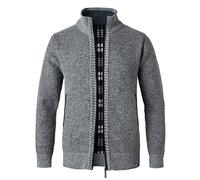 Btmpmcs Hommes Cardigan Veste en Maille Grosse Tricoté avec Col Debout Décontractée Ouvrez-Front Zippé Gilet Automne Hiver Chaud Pulls Épais Doublé en Polaire Sweat