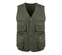 Btmpmcs Hommes Gilet de Pêche Multi-Poches Gilet Sans Manche Veste de Sport | Léger Loisirs Gilets De Plein air Coton Été Respirant Journaliste Durable Veste pour Camping Chasse Photographie Voyager