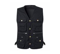 Btmpmcs Hommes Gilet de Pêche Multi-Poches Gilet Sans Manche Veste de Sport | Léger Loisirs Gilets De Plein air Coton Été Respirant Journaliste Durable Veste pour Camping Chasse Photographie Voyager