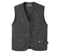 Btmpmcs Hommes Gilet de Pêche Multi-Poches Gilet Sans Manche Veste de Sport | Léger Loisirs Gilets De Plein air Coton Été Respirant Journaliste Durable Veste pour Camping Chasse Photographie Voyager