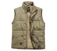 Btmpmcs Hommes Hiver Polaire Chaud Gilet Sans Manches Multipoches Veste Légère Bodywarmer Outdoor Manteaux Épais Doudoune Matelassé Pour Pêche Reporter Randonnée Sport