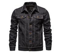 Btmpmcs Veste en Jean pour Hommes Jacket en Jean Vintage The Trucker Veste Denim Jacket Blouson Cowboy à la Mode Motard Décontractée Denim Rider Manteau de Moto Retro Outwear classique