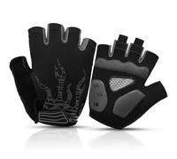 BTNEEU Gants Cyclisme Demi-Doigts Gants Velo Gel Anti-Choc Anti-Dérapage, Respirant Gant Demi Doigt Mitaines Velo Homme, Gants VTT Gel Été de Fitness Sport Escalade pour Homme et Femme (Noir, L)