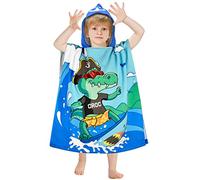 BTNEEU Poncho de Bain Enfant Crocodile Serviette de Bain Serviette de Plage Fille Cape de Bain Garcon Super Absorbant Séchage Rapide Poncho à Capuche Poncho de Surf Sortie de Bain pour Bébé 2-6 Ans