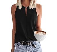 Btofellin Débardeur Femme Élégant Sans Manches Débardeur D'été Élégant Camisole Casual Tank Top Basic T-shirt Tops Halter Lâche Doux, Noir , X-Large