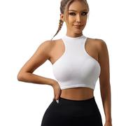 Btofellin Débardeur sans manches Femme Débardeur d'été Y6k Gilet décontracté Crop Top Sportif T-shirt sans manches Gilet solide à côtes