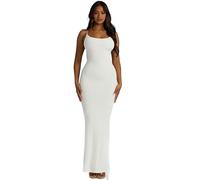 Btofellin Femme Été Maxi Robe Femme Dos Nu Sexy Spaghetti Côtes Bodycon Longue Robe Élégante Courbe sans Manches Clubbing Cocktail Party Robes Y8k Vêtements Esthétiques