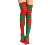 Btofellin Long Socks Tights Femme Costume Color Sox Stockings Shoes Accessories Red Knee-High Christmas Clothes Gothic for School Christmas Cosplay Party, vert, Taille unique