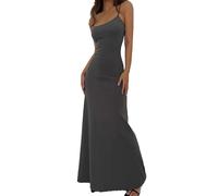 Btofellin Robes Femme sans Manches Bretelles Spaghetti Robe Longue Eté Solid Slim Fit Y11K Robe Sexy Queue de Poisson Bodycon Soirée Fête Robes Maxi for Discoteca Cocktail Club